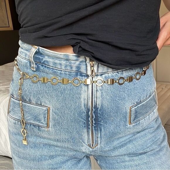 Fossil Gold Metal Chain Belt Size Medium / Large - Picture 5 of 5